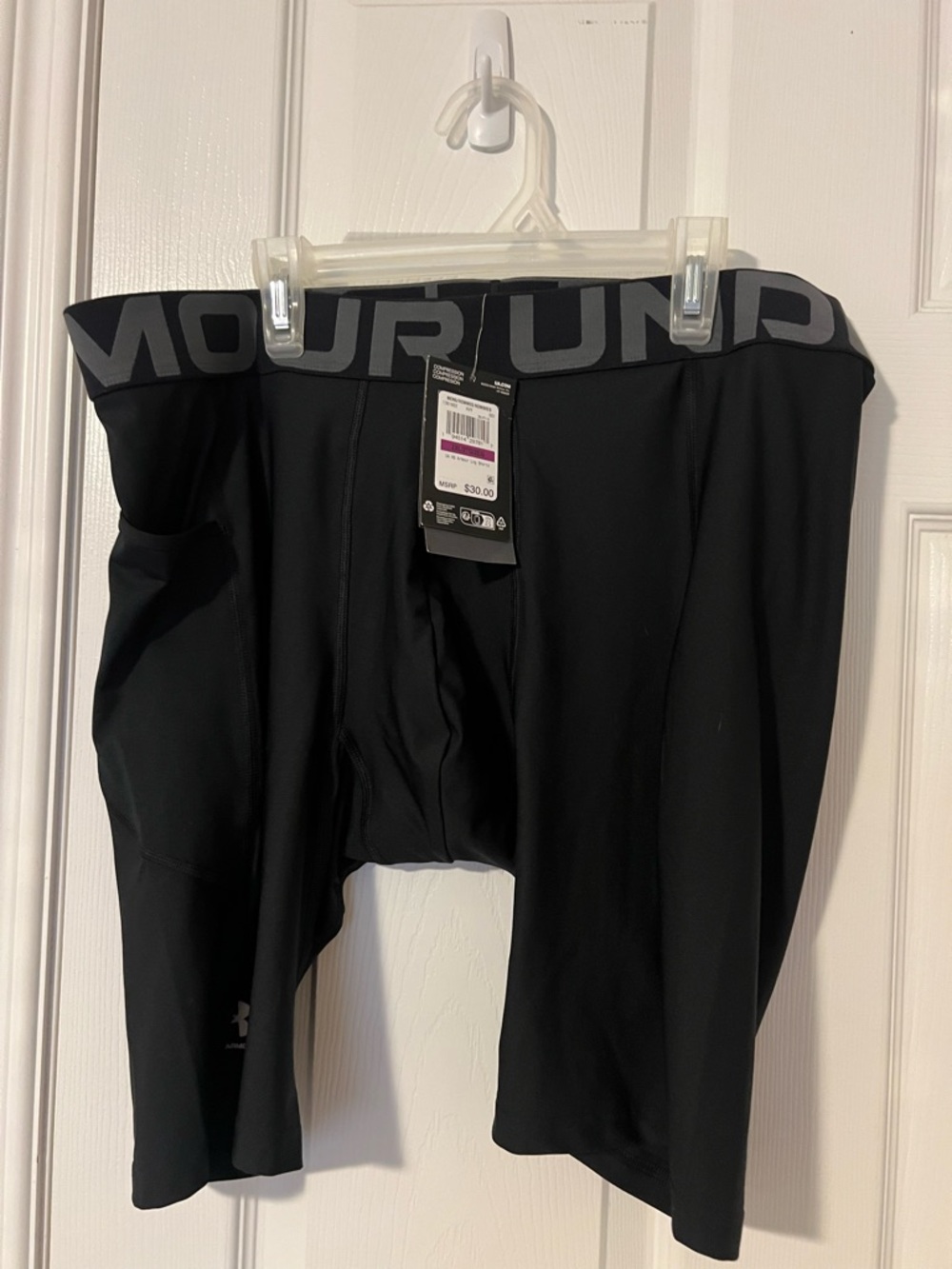Under Armour Black Men's Compression Boxer Briefs with Gray Logo Waistband